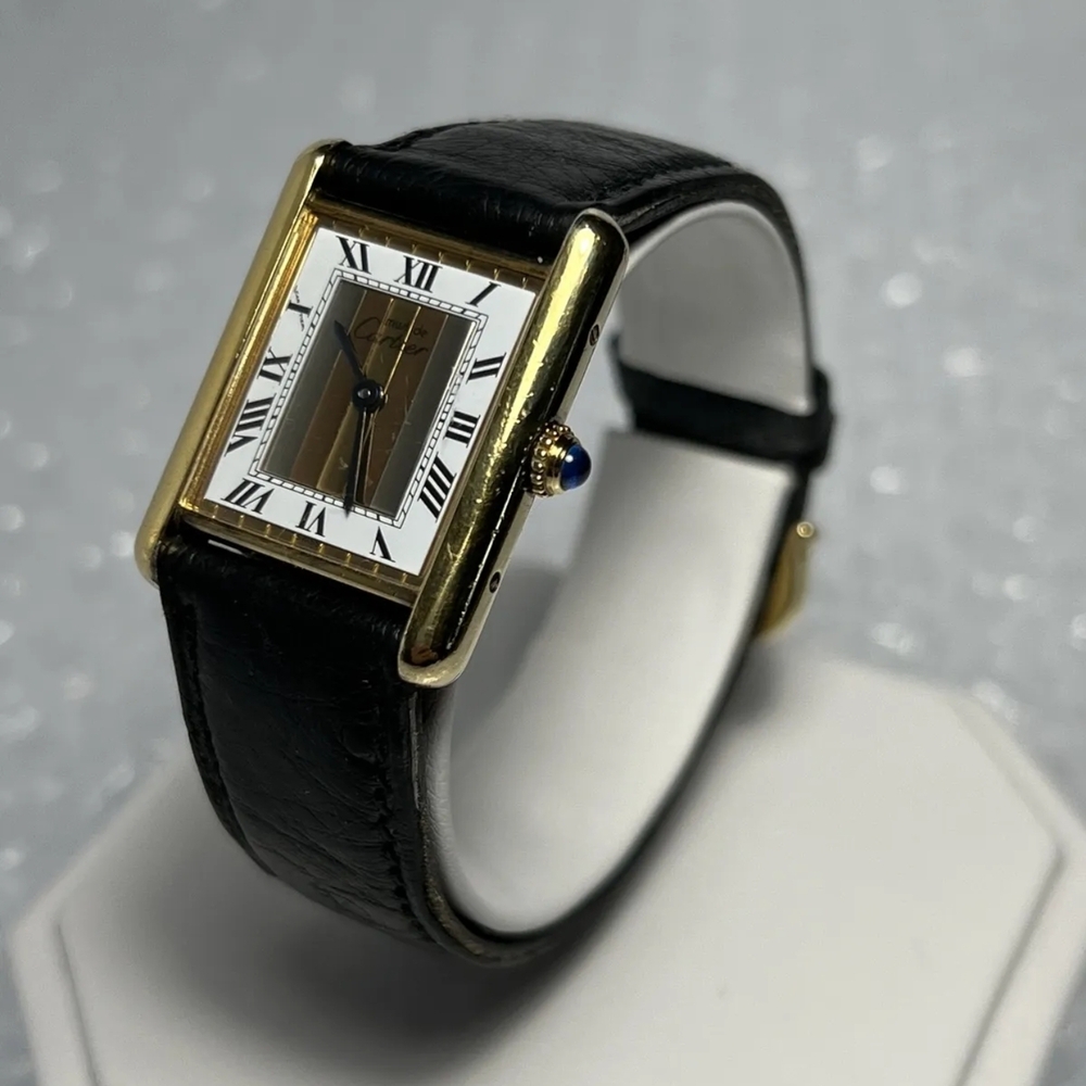 Cartier Tank Must Vermeil Tri-Color Fullset Trinity Dial Vintage Ref.590005